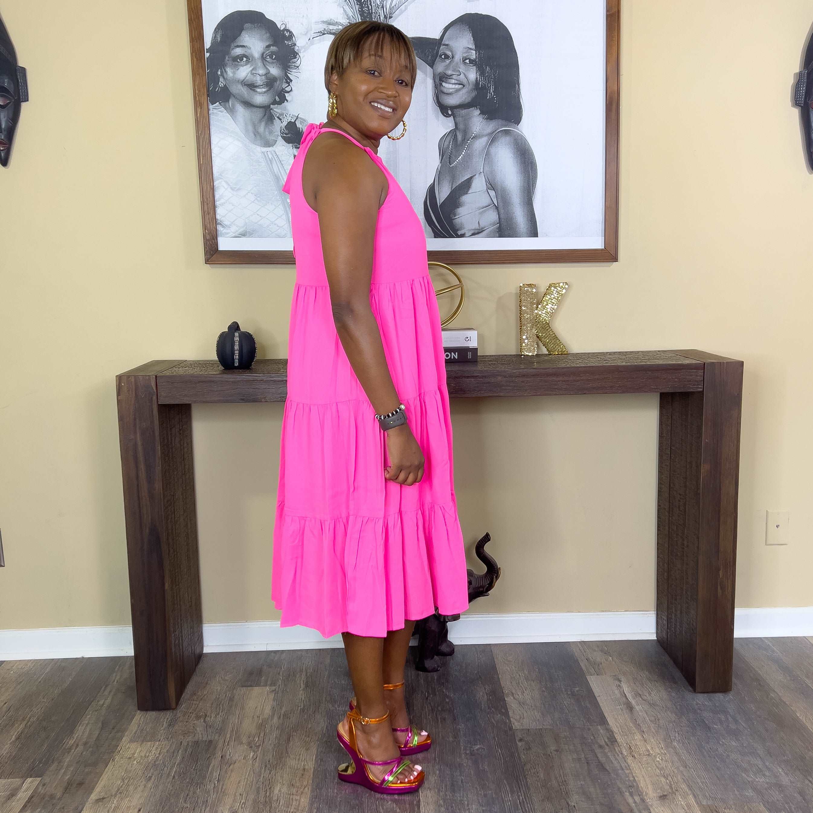 Jade Dress in Saint Barth Neon Pink – OutDazl