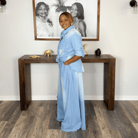 Denim Palazzo Pants Set