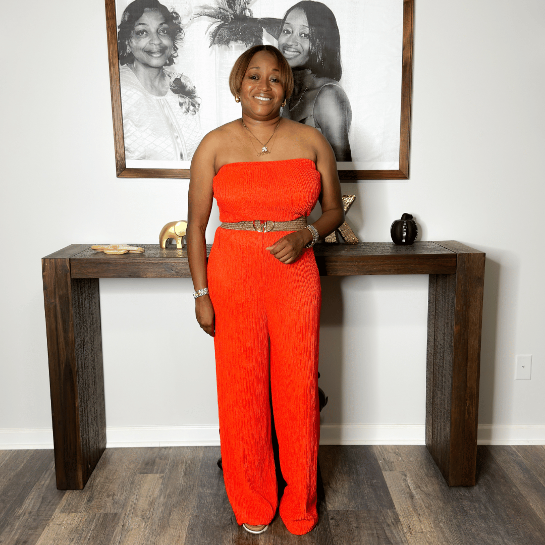 Belted Jumpsuit | Orange