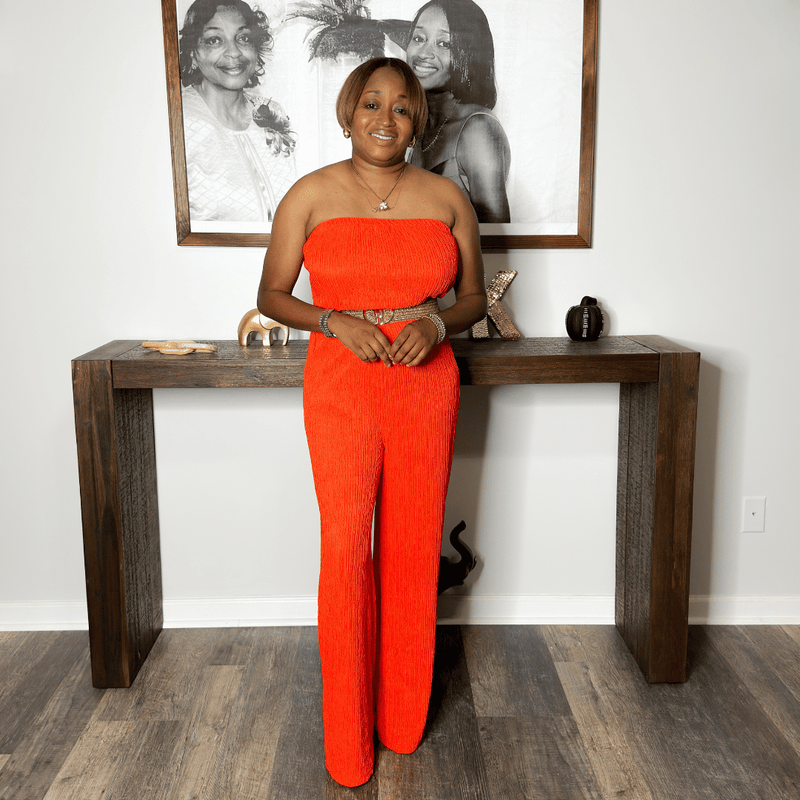 Belted Jumpsuit | Orange