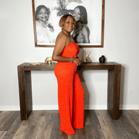 Belted Jumpsuit | Orange