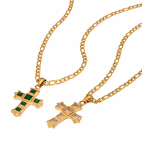 Pave cross necklace 