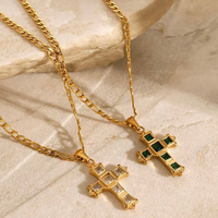 Pave cross necklace 